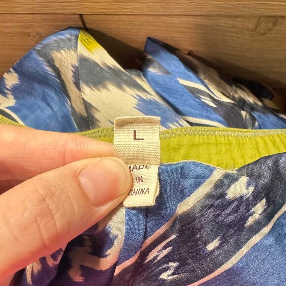 Burning Torch Colorful Ikat Print Embellished Square Neck 100% Silk Dress - Picture 10 of 11